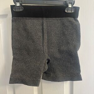 Zenana Girls Kids L/XL Ribbed Biker Shorts Gray Black Stretch